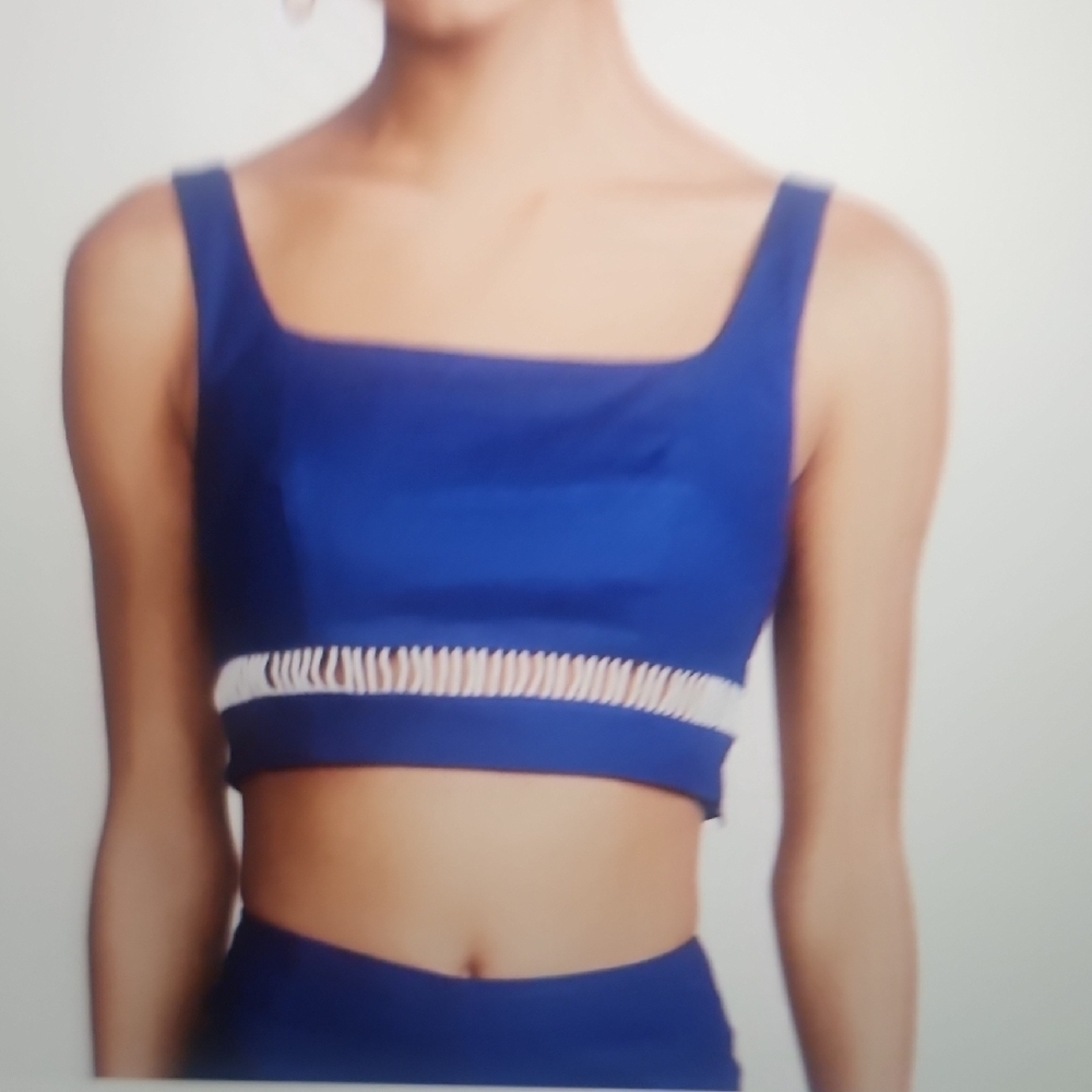 STAUD Mantis Crop Top Linen Blend Size 12